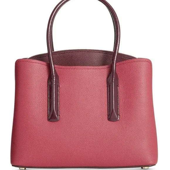 Kate Spade Margaux Haircalf Medium Satchel Animal Print/Pink NWT